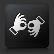 Black Square Button with Sign Language
