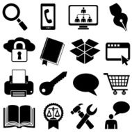 Black And White Business Icons N4