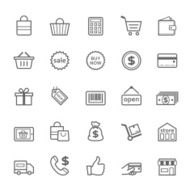 Set of Outline stroke Shopping icon