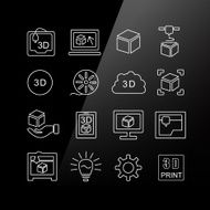 3D print icon set