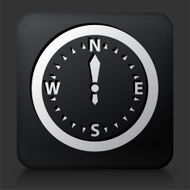 Black Square Button with Compass Icon N2