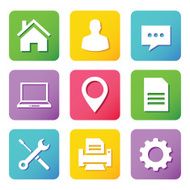 Business and technology icons set