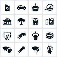 Black Car and Oil Service Icons