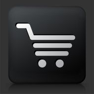 Black Square Button with Shopping Cart