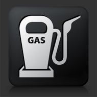 Black Square Button with Gas Pump