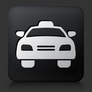 Black Square Button with Taxi