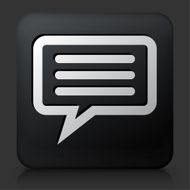 Black Square Button with Chatbubble Icon