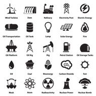 Energy electricity power icons Signs and Symbols