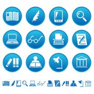 Book writing and reading icons N2