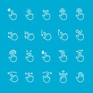 Touch screen gesture related vector icons