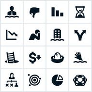 Black Business Failure Icons