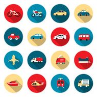 Transport color Icons waterways overland air