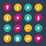 Beauty and cosmetics flat vector icons