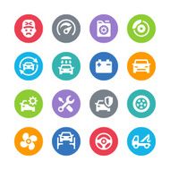 Car Service Icons - Circle Illustrations