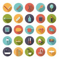 Flat Design Bath and Beauty Vector Icons Collection