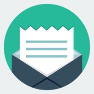 Vector envelope with invoice icon