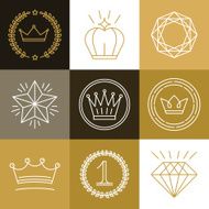 Set of linear gamification badges