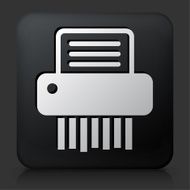 Black Square Button with Shredding Paper