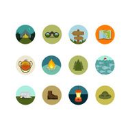 Camping Circle Icons