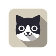 cat face flat icon series