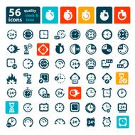 color clock icons set