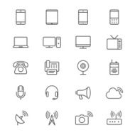 Communication device thin icons