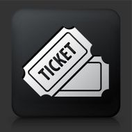 Black Square Button with Ticket Icon