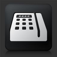Black Square Button with Credit Card Machine