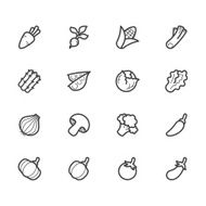 vegetable vector icon set on white background