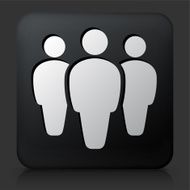 Black Square Button with Small Group Icon