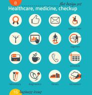 Business icon set Healthcare medicine diagnostics Flat desig