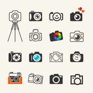 Photo camera icons set for web and infographics