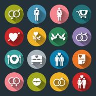 Valentine&#039;s Day and love flat icons set N2