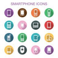 smartphone long shadow icons