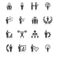 Unique businessman silhouette icon set