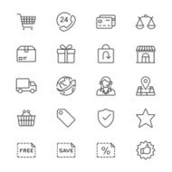 E-commerce thin icons