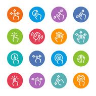 Touch Gesture Icons - Circle Line Series