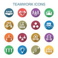 teamwork long shadow icons N2