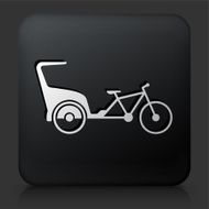Black Square Button with Rickshaw Bike