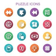 puzzle long shadow icons