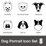 Dog face charactor icon design series N4