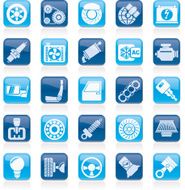 Car parts and services icons