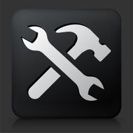 Black Square Button with Tools &amp; Hardware Icon