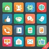 Vector set of media and communication icons