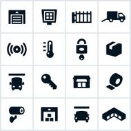 Black Self Storage Icons