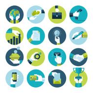 Flat design icons collection of hand using a variety products N2