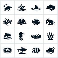 Black Sea and Plant Life Icons