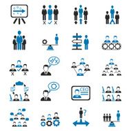 Business and human resources icons vector set N2