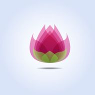 Pink Lotus Flower Icon Vector Illustration
