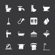 Bath and Bathroom Icons - White Series